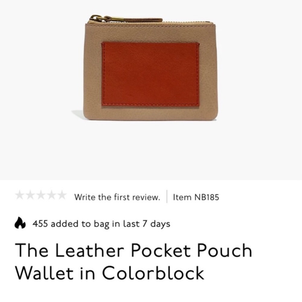 Madewell Wallet leather color lock brown black zipper change purple credit
